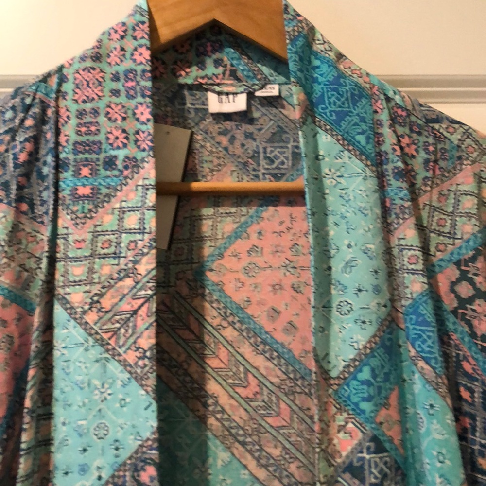 🆕 GAP Patterned Open Front Crop Jacket - Picture 5 of 6